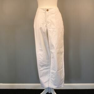 LOFT The Monroe Slim Cotton Chino Pants White Women's SZ 14 READ